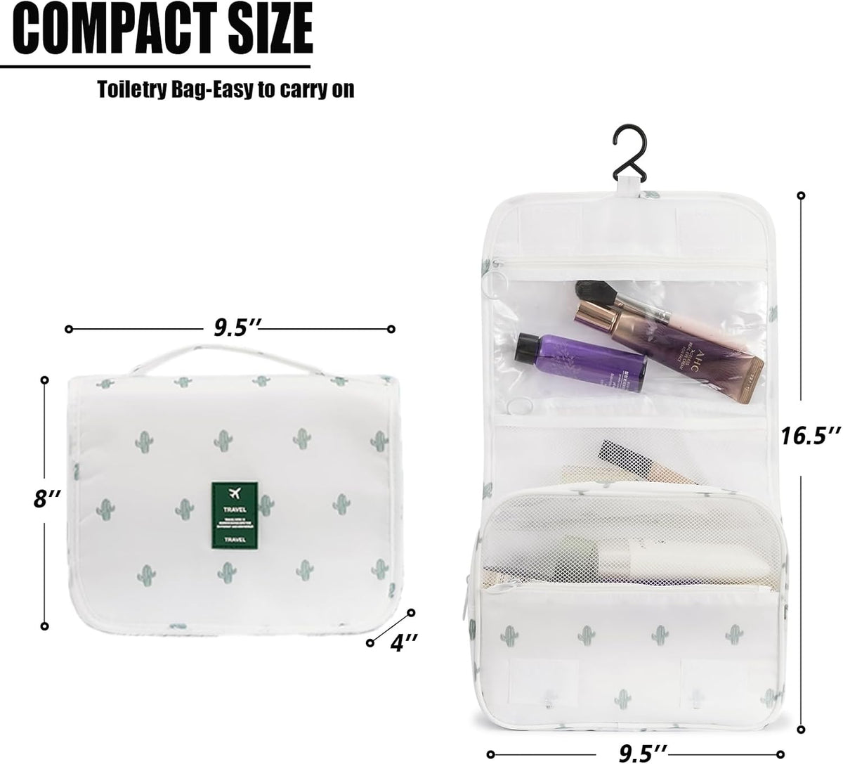 Hanging Travel Toiletry Bag Women's Cosmetic Organizer Makeup Pouch Men's Shaving Kits With Handle (Yellow Lemon)