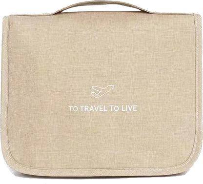 Hanging Travel Toiletry Bag Women's Cosmetic Organizer Makeup Pouch Men's Shaving Kits With Handle (Yellow Lemon)