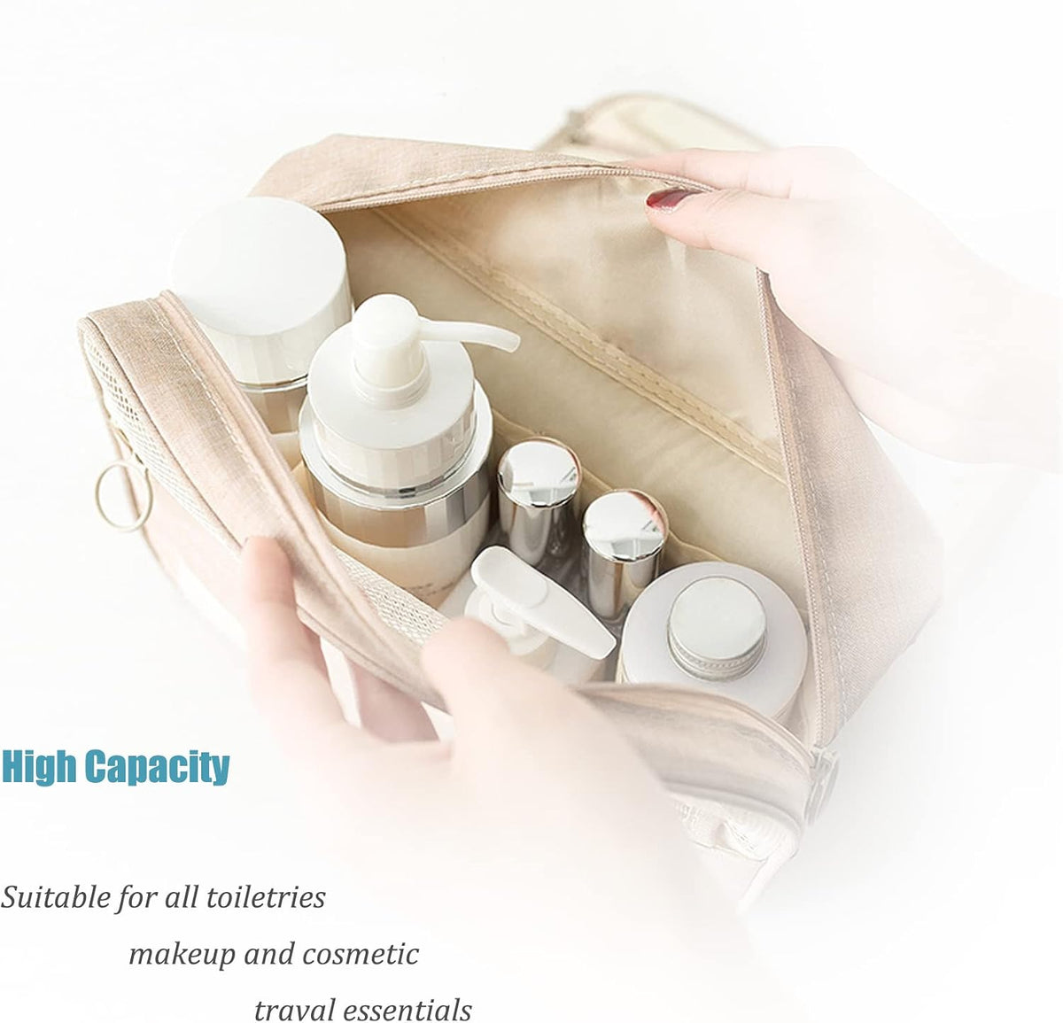 Hanging Travel Toiletry Bag Women's Cosmetic Organizer Makeup Pouch Men's Shaving Kits With Handle (Yellow Lemon)