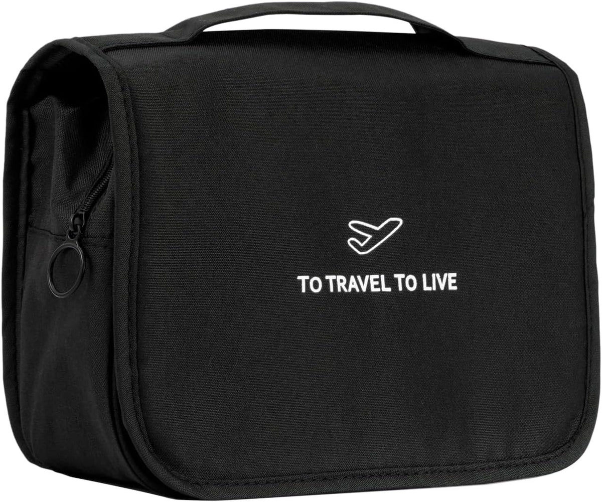 Hanging Travel Toiletry Bag Women's Cosmetic Organizer Makeup Pouch Men's Shaving Kits With Handle (Yellow Lemon)