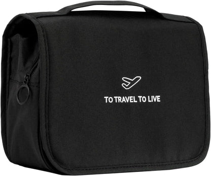Hanging Travel Toiletry Bag Women's Cosmetic Organizer Makeup Pouch Men's Shaving Kits With Handle (Yellow Lemon)