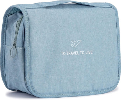Hanging Travel Toiletry Bag Women's Cosmetic Organizer Makeup Pouch Men's Shaving Kits With Handle (Yellow Lemon)