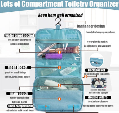 Hanging Travel Toiletry Bag Women's Cosmetic Organizer Makeup Pouch Men's Shaving Kits With Handle (Yellow Lemon)