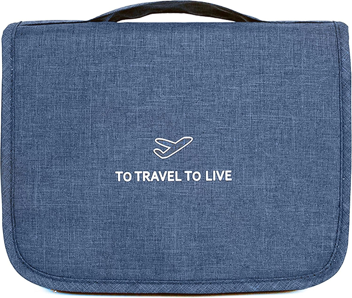 Hanging Travel Toiletry Bag Women's Cosmetic Organizer Makeup Pouch Men's Shaving Kits With Handle (Yellow Lemon)