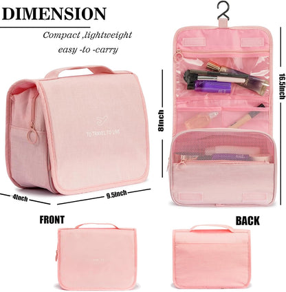 Hanging Travel Toiletry Bag Women's Cosmetic Organizer Makeup Pouch Men's Shaving Kits With Handle (Yellow Lemon)