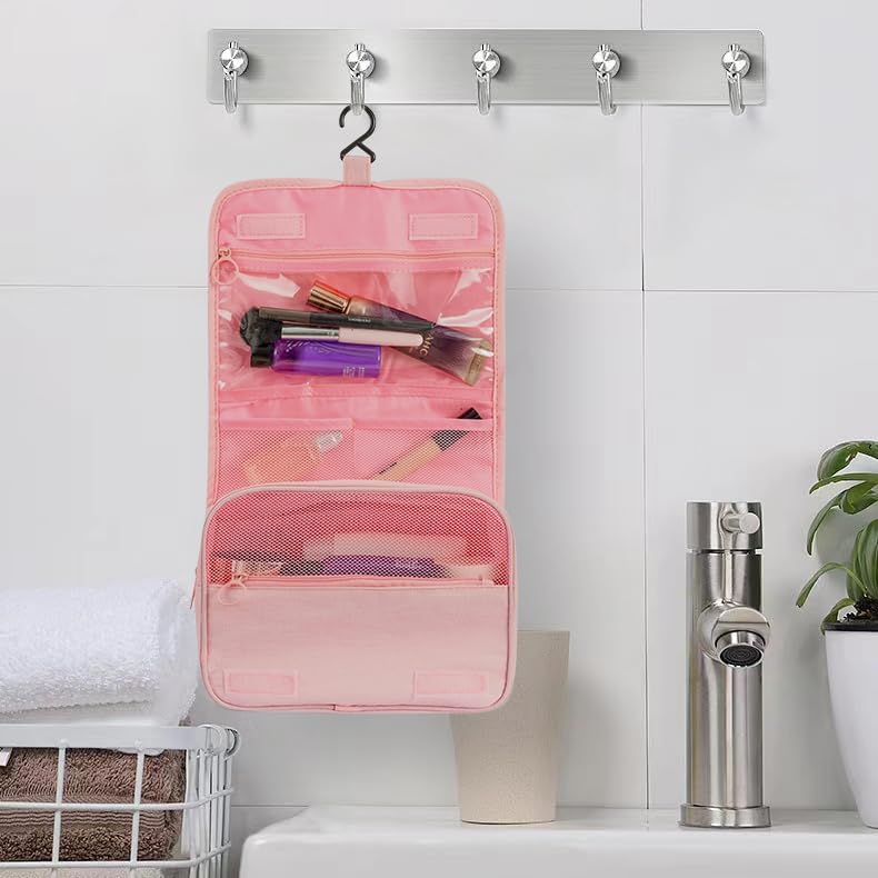 Hanging Travel Toiletry Bag Women's Cosmetic Organizer Makeup Pouch Men's Shaving Kits With Handle (Yellow Lemon)