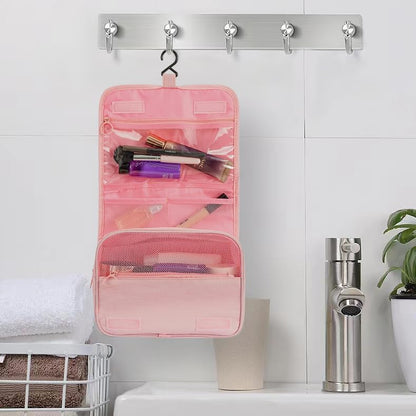 Hanging Travel Toiletry Bag Women's Cosmetic Organizer Makeup Pouch Men's Shaving Kits With Handle (Yellow Lemon)