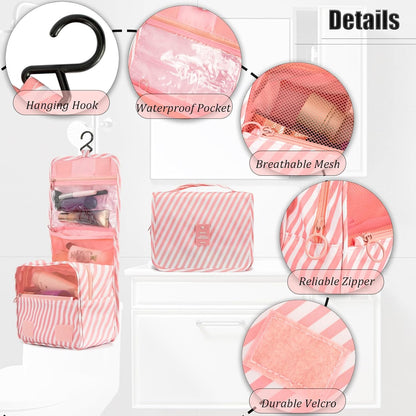 Hanging Travel Toiletry Bag Women's Cosmetic Organizer Makeup Pouch Men's Shaving Kits With Handle (Yellow Lemon)