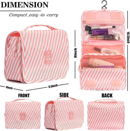 Hanging Travel Toiletry Bag Women's Cosmetic Organizer Makeup Pouch Men's Shaving Kits With Handle (Yellow Lemon)