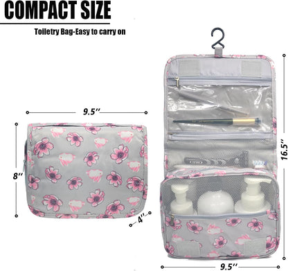 Hanging Travel Toiletry Bag Women's Cosmetic Organizer Makeup Pouch Men's Shaving Kits With Handle (Yellow Lemon)