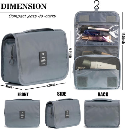 Hanging Travel Toiletry Bag Women's Cosmetic Organizer Makeup Pouch Men's Shaving Kits With Handle (Yellow Lemon)