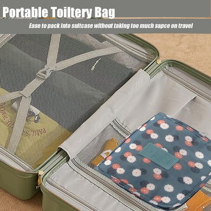 Hanging Travel Toiletry Bag Women's Cosmetic Organizer Makeup Pouch Men's Shaving Kits With Handle (Yellow Lemon)