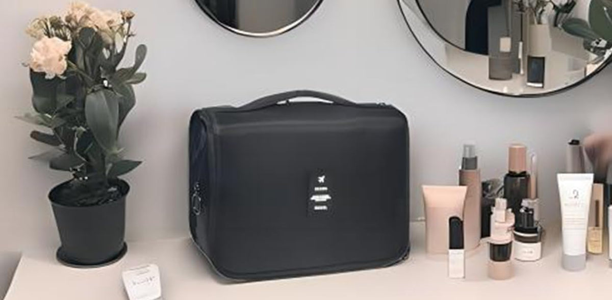 Hanging Travel Toiletry Bag Women's Cosmetic Organizer Makeup Pouch Men's Shaving Kits With Handle (Yellow Lemon)