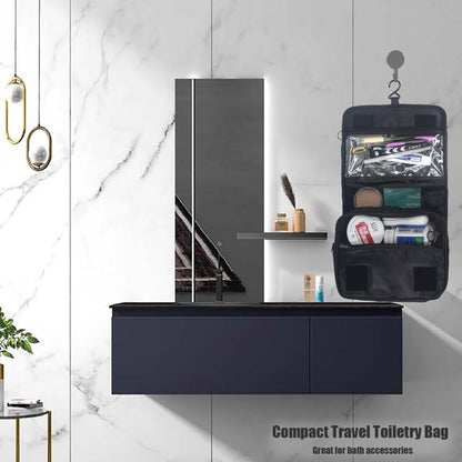 Hanging Travel Toiletry Bag Women's Cosmetic Organizer Makeup Pouch Men's Shaving Kits With Handle (Yellow Lemon)