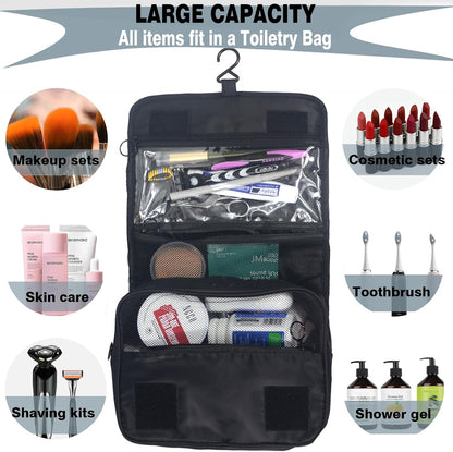 Hanging Travel Toiletry Bag Women's Cosmetic Organizer Makeup Pouch Men's Shaving Kits With Handle (Yellow Lemon)