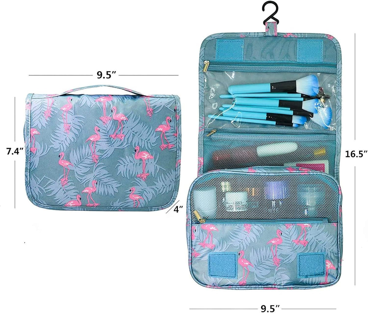 Hanging Travel Toiletry Bag Women's Cosmetic Organizer Makeup Pouch Men's Shaving Kits With Handle (Yellow Lemon)