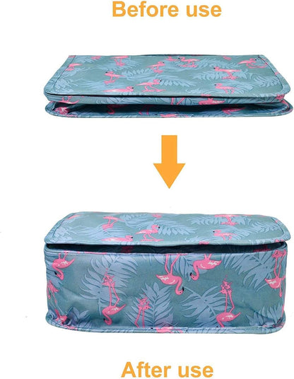Hanging Travel Toiletry Bag Women's Cosmetic Organizer Makeup Pouch Men's Shaving Kits With Handle (Yellow Lemon)
