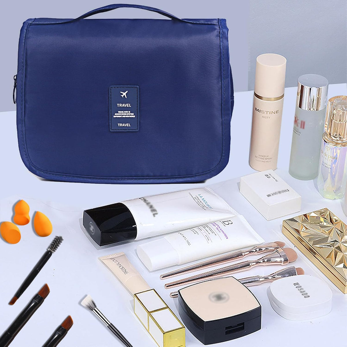 Hanging Travel Toiletry Bag Women's Cosmetic Organizer Makeup Pouch Men's Shaving Kits With Handle (Yellow Lemon)