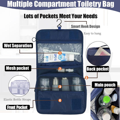 Hanging Travel Toiletry Bag Women's Cosmetic Organizer Makeup Pouch Men's Shaving Kits With Handle (Yellow Lemon)