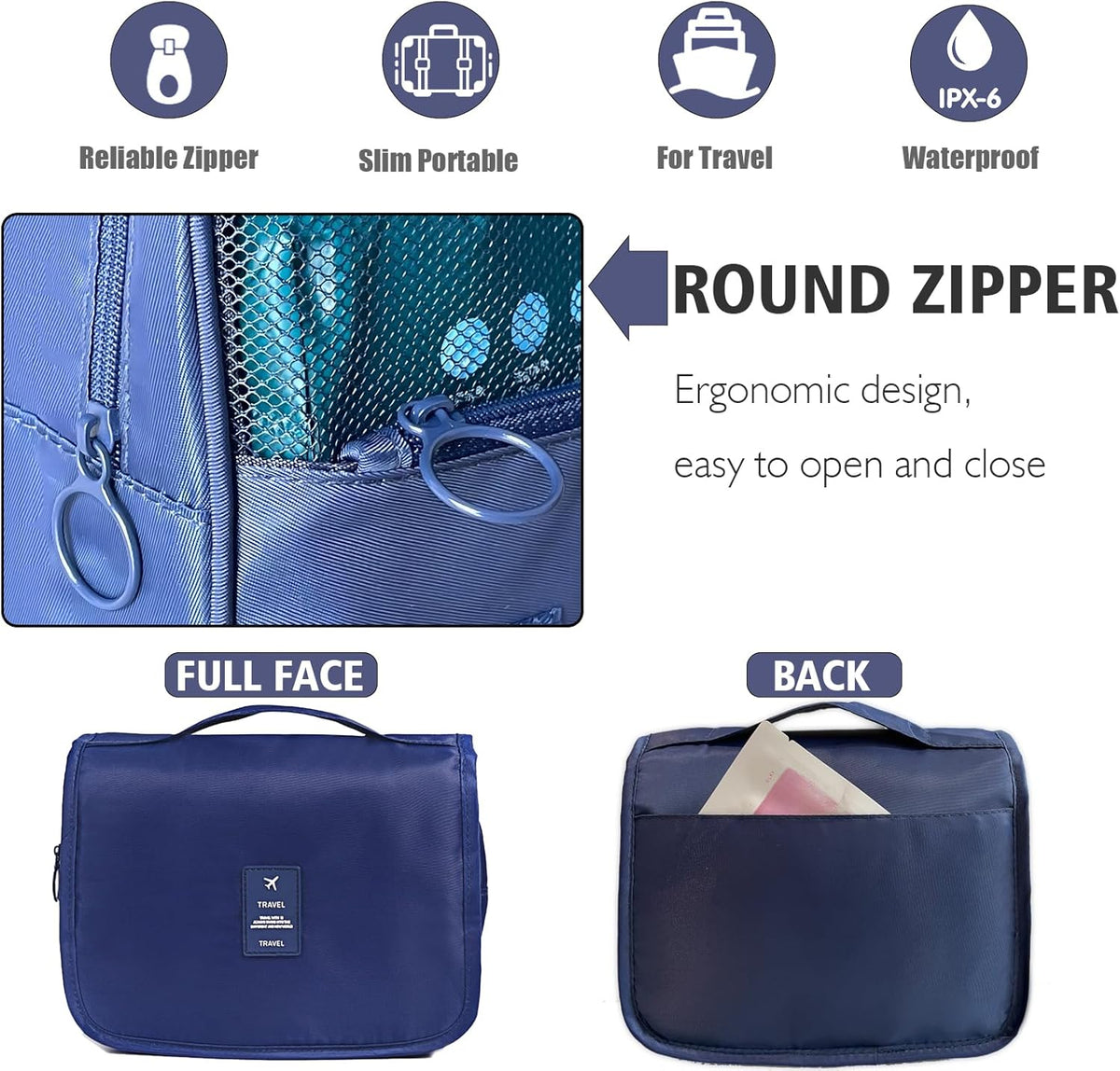Hanging Travel Toiletry Bag Women's Cosmetic Organizer Makeup Pouch Men's Shaving Kits With Handle (Yellow Lemon)
