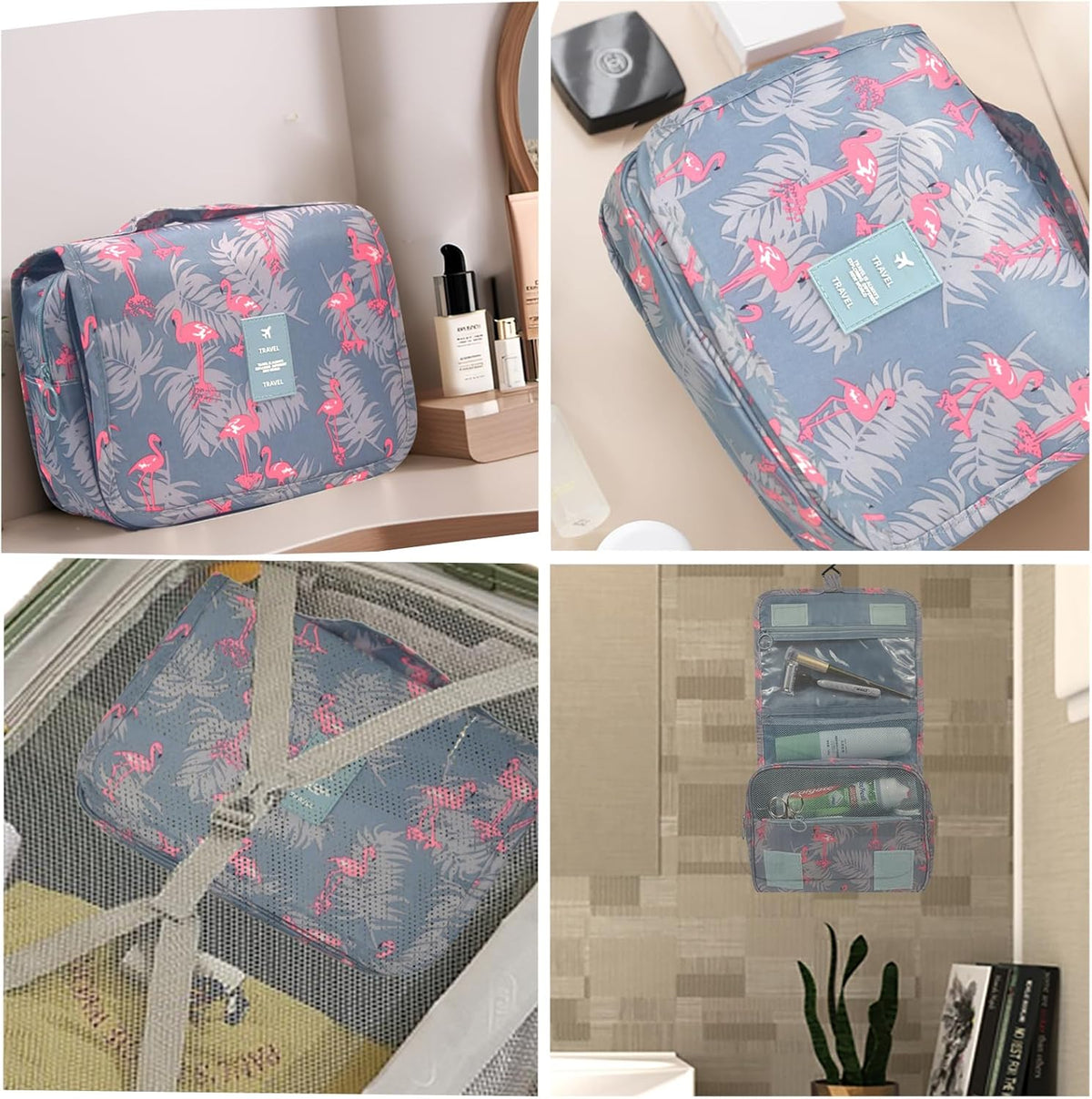 Hanging Travel Toiletry Bag Women's Cosmetic Organizer Makeup Pouch Men's Shaving Kits With Handle (Yellow Lemon)
