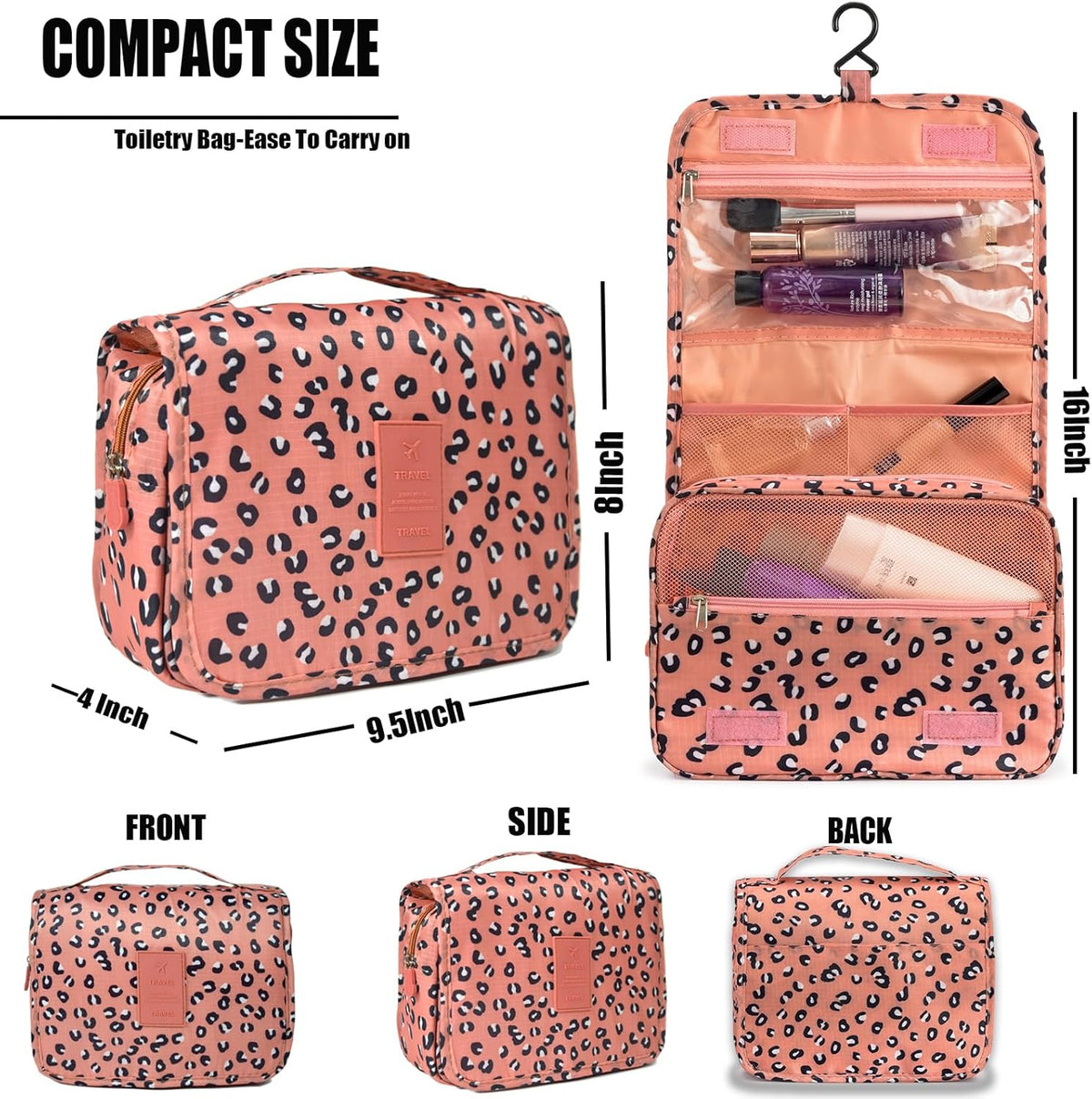 Hanging Travel Toiletry Bag Women's Cosmetic Organizer Makeup Pouch Men's Shaving Kits With Handle (Yellow Lemon)
