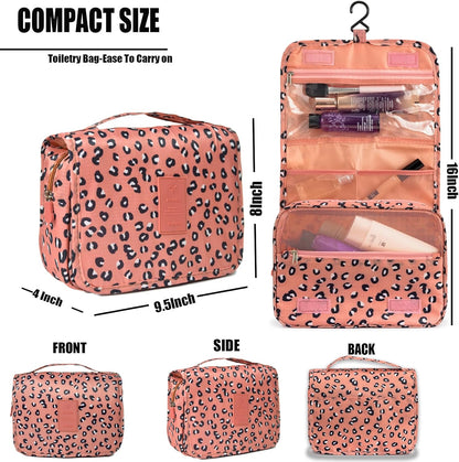 Hanging Travel Toiletry Bag Women's Cosmetic Organizer Makeup Pouch Men's Shaving Kits With Handle (Yellow Lemon)