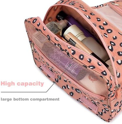 Hanging Travel Toiletry Bag Women's Cosmetic Organizer Makeup Pouch Men's Shaving Kits With Handle (Yellow Lemon)