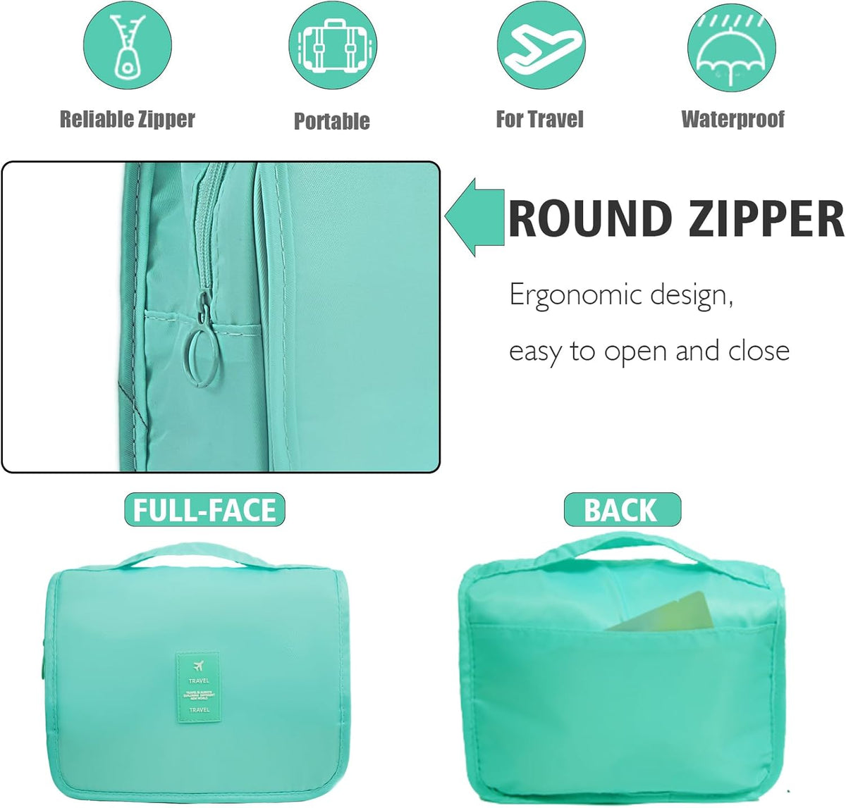 Hanging Travel Toiletry Bag Women's Cosmetic Organizer Makeup Pouch Men's Shaving Kits With Handle (Yellow Lemon)