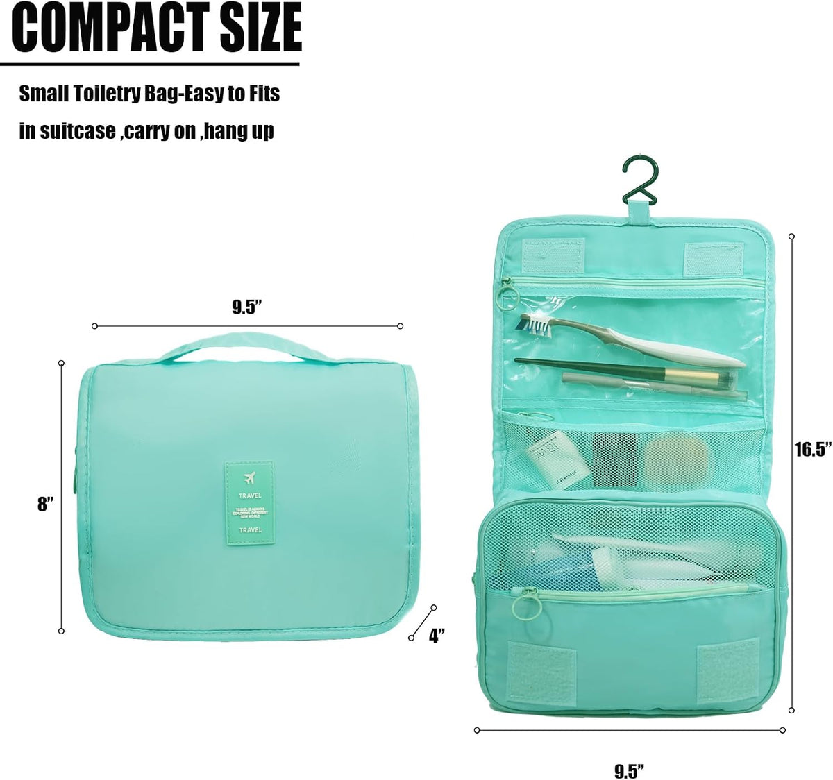 Hanging Travel Toiletry Bag Women's Cosmetic Organizer Makeup Pouch Men's Shaving Kits With Handle (Yellow Lemon)