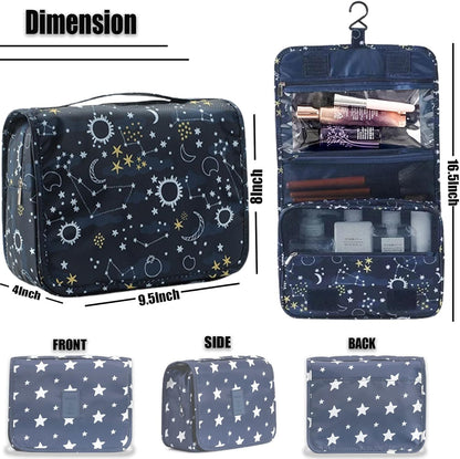 Hanging Travel Toiletry Bag Women's Cosmetic Organizer Makeup Pouch Men's Shaving Kits With Handle (Yellow Lemon)