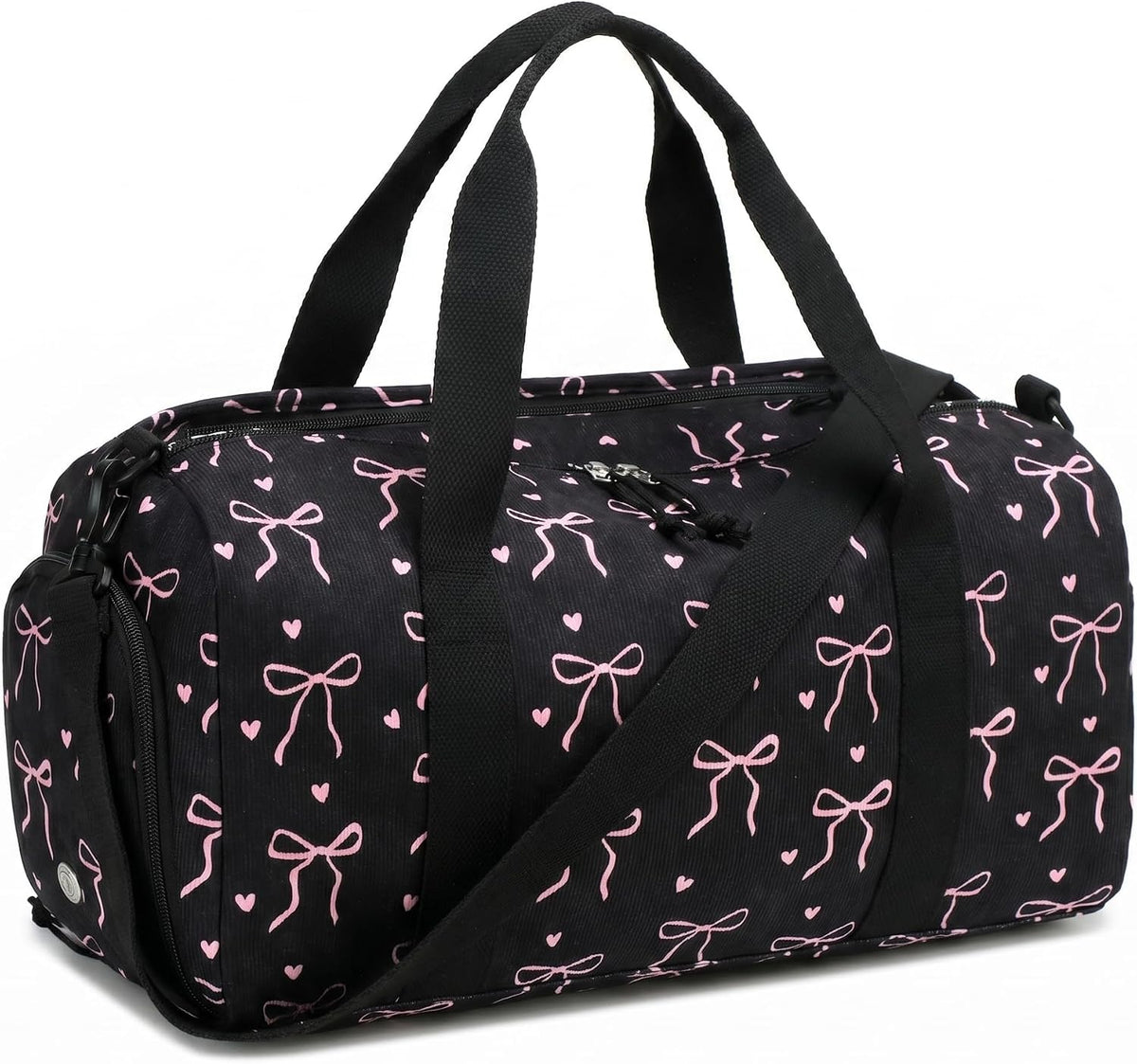 Gym Bag Sports Duffle Bag with Wet Pocket Weekender Overnight Bag with Waterproof Shoe Pouch and Air Hole for Girls Kids Women Travel Foldable Bag