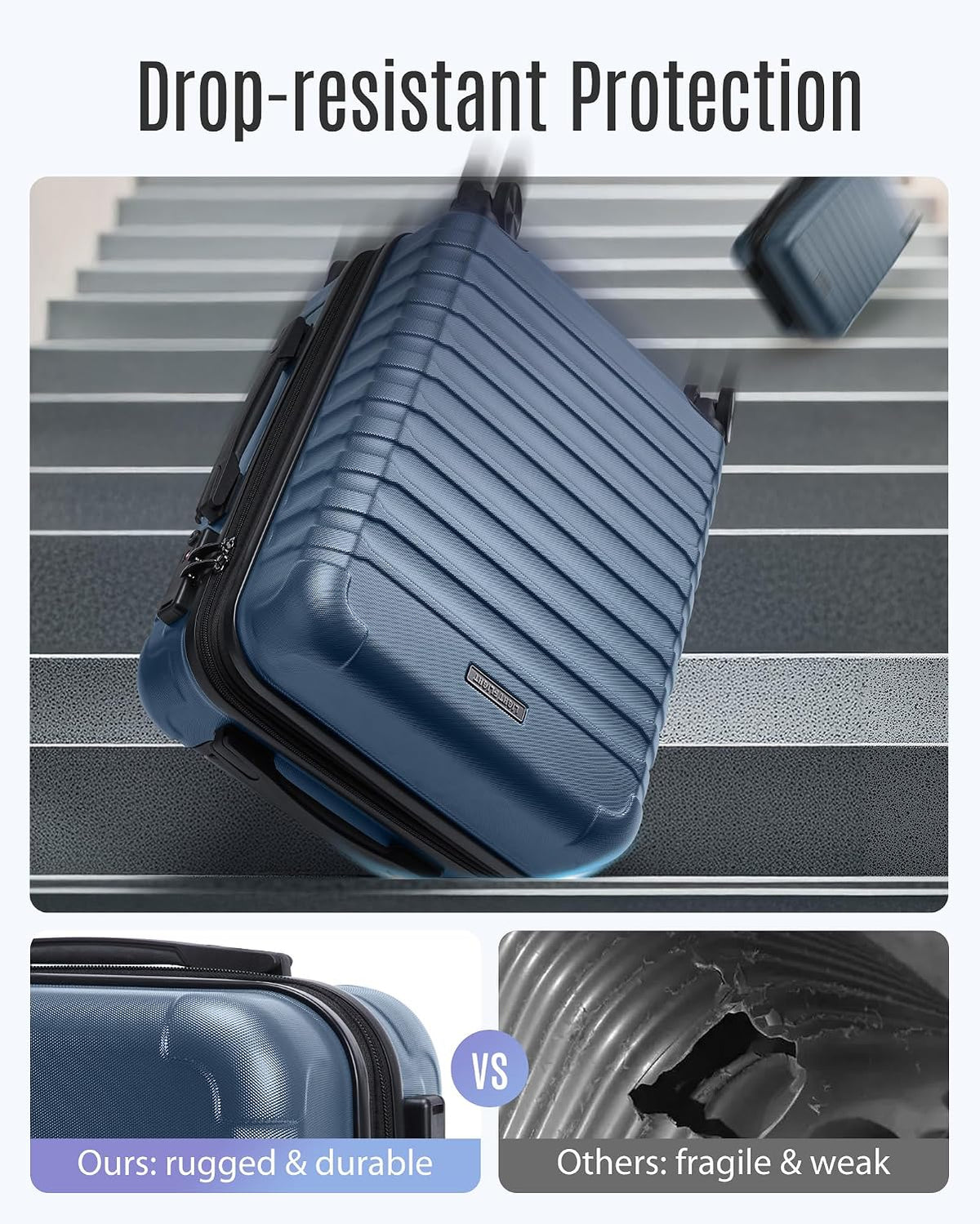 Luggage Sets, Carry On Luggage 22x14x9 Airline Approved, Carry On Travel Bag Suitcases with Wheels, Expandable Hardside Lightweight Rolling with TSA Lock 2-Piece Set (DB/20),Royal Blue