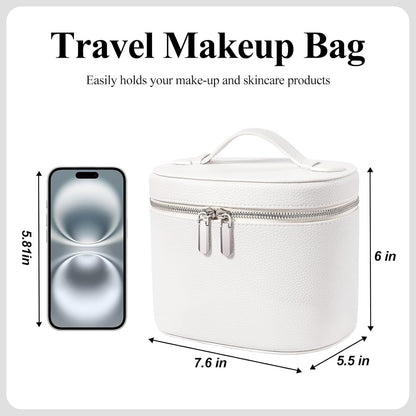 Makeup Bag, Travel Make up Case with Compartments and Handle, Portable Cosmetic Organizer Bags,Toiletry Bag for Women
