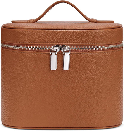 Makeup Bag, Travel Make up Case with Compartments and Handle, Portable Cosmetic Organizer Bags,Toiletry Bag for Women