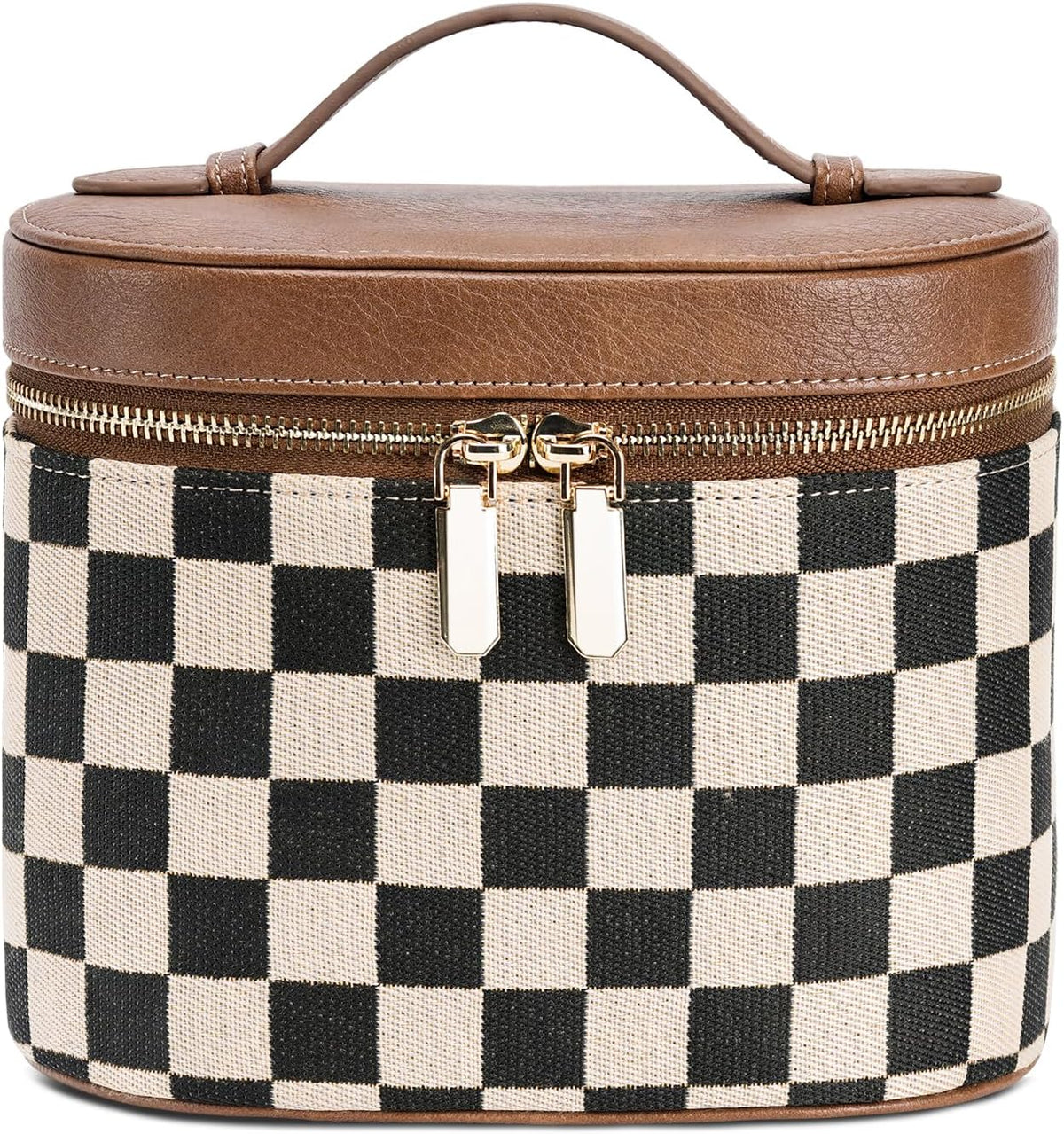 Makeup Bag, Travel Make up Case with Compartments and Handle, Portable Cosmetic Organizer Bags,Toiletry Bag for Women