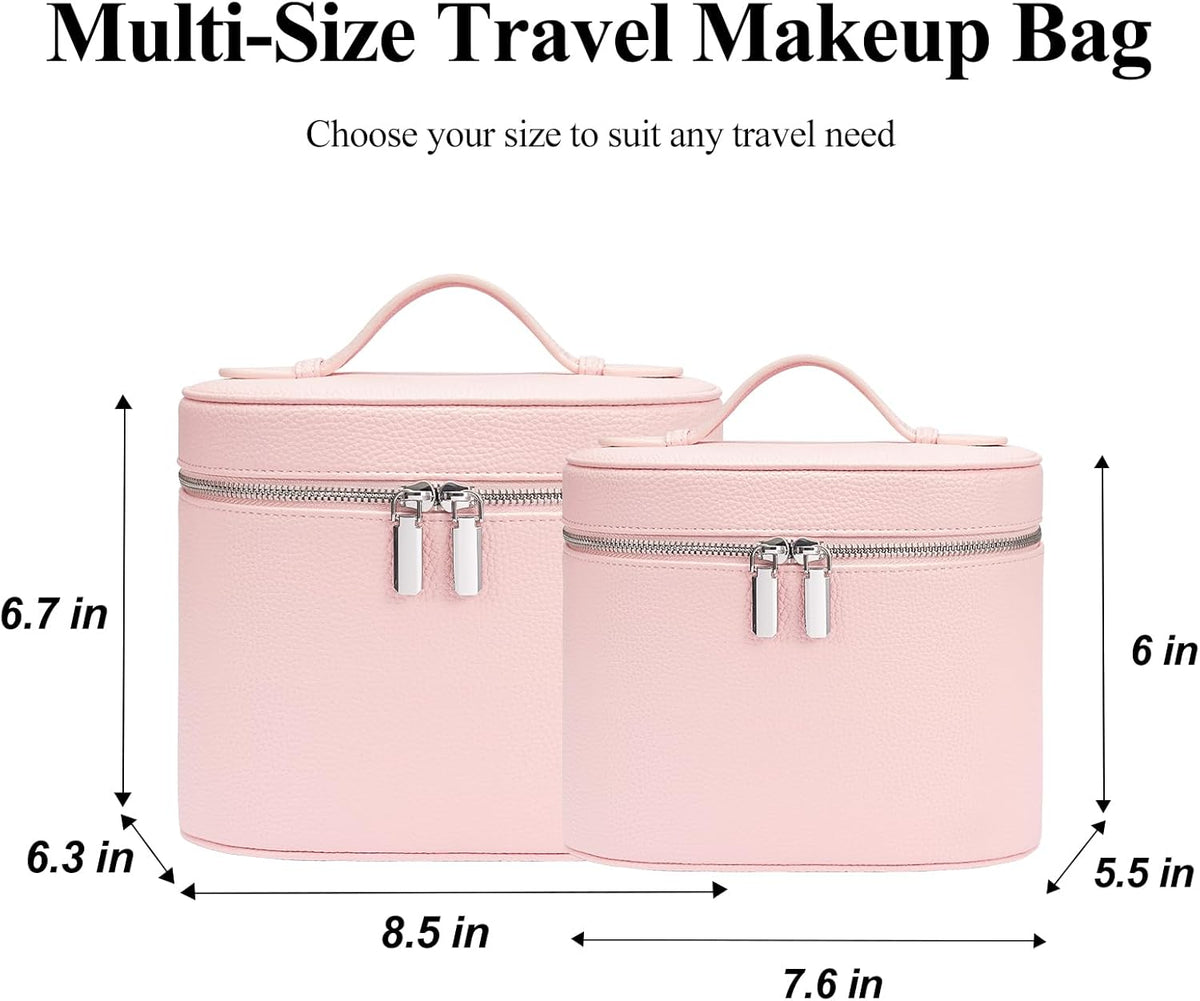 Makeup Bag, Travel Make up Case with Compartments and Handle, Portable Cosmetic Organizer Bags,Toiletry Bag for Women