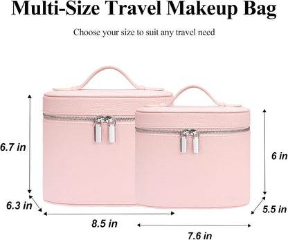 Makeup Bag, Travel Make up Case with Compartments and Handle, Portable Cosmetic Organizer Bags,Toiletry Bag for Women