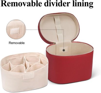 Makeup Bag, Travel Make up Case with Compartments and Handle, Portable Cosmetic Organizer Bags,Toiletry Bag for Women