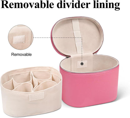 Makeup Bag, Travel Make up Case with Compartments and Handle, Portable Cosmetic Organizer Bags,Toiletry Bag for Women