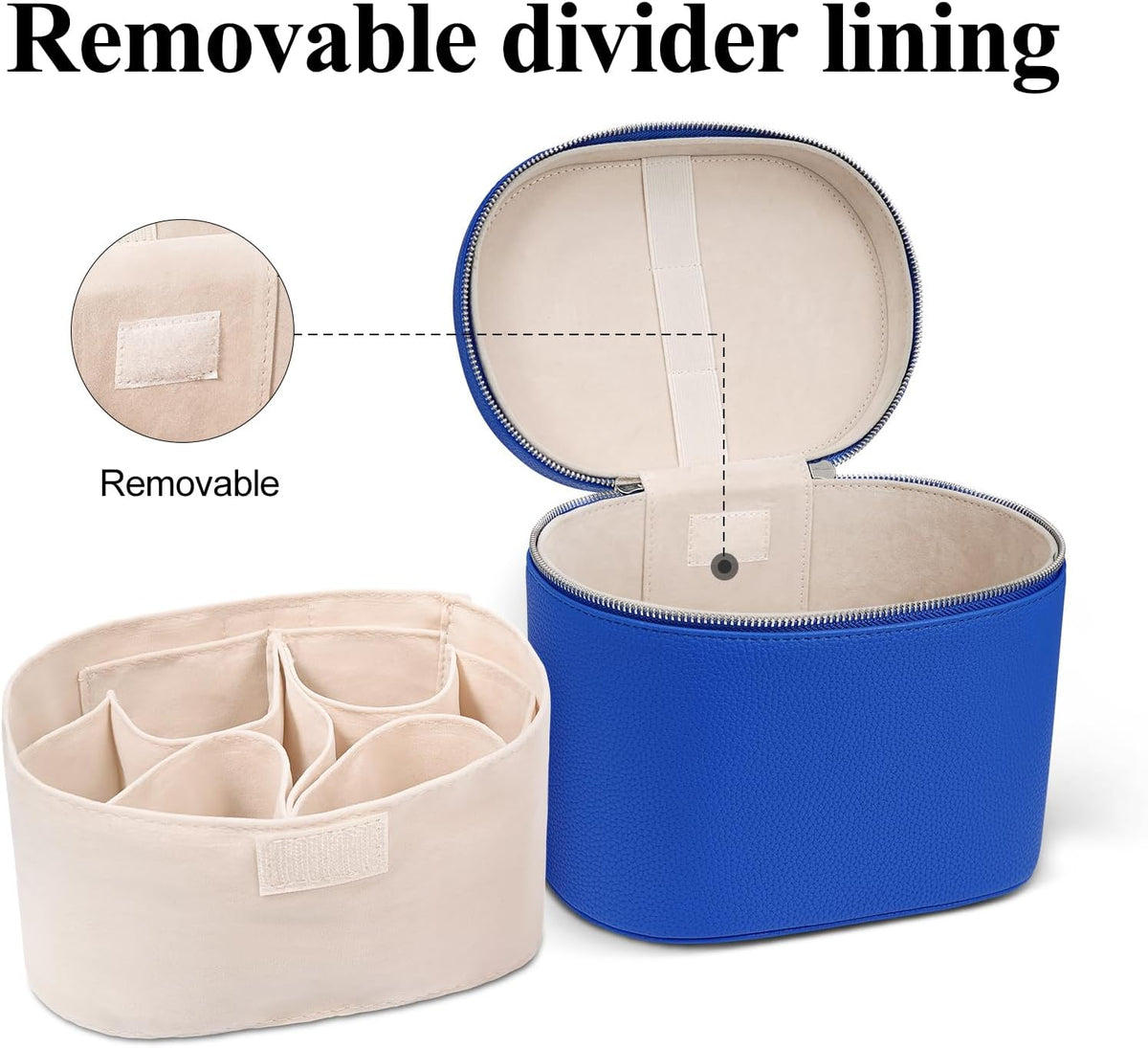 Makeup Bag, Travel Make up Case with Compartments and Handle, Portable Cosmetic Organizer Bags,Toiletry Bag for Women