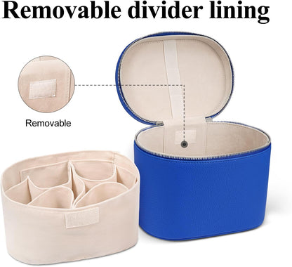 Makeup Bag, Travel Make up Case with Compartments and Handle, Portable Cosmetic Organizer Bags,Toiletry Bag for Women
