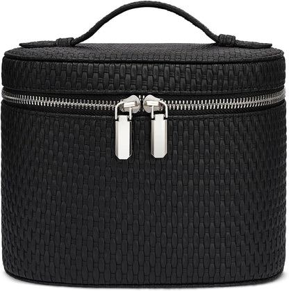 Makeup Bag, Travel Make up Case with Compartments and Handle, Portable Cosmetic Organizer Bags,Toiletry Bag for Women