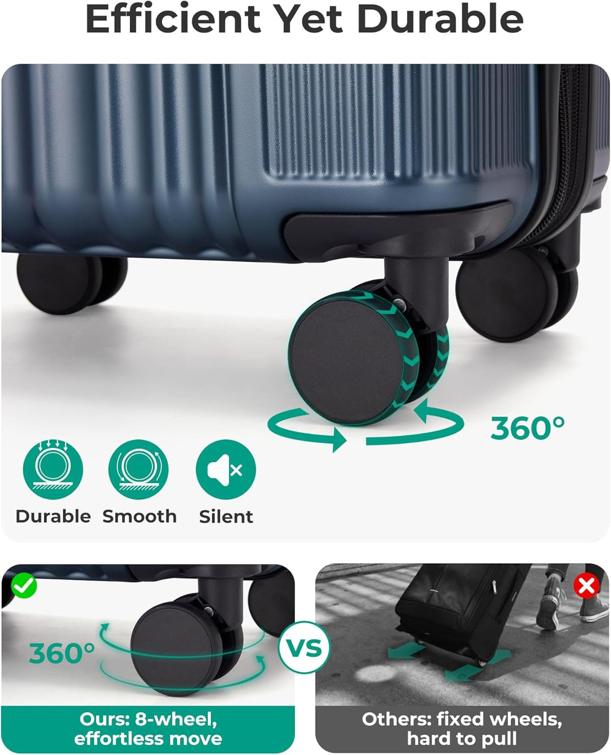 Carry On Luggage 22x14x9 Airline Approved, Lightweight luggage with Spinner Wheels, 20 Inch Expandable Hardside Carry On Suitcase with TSA Lock Rolling Travel suitcase Carry-On, Black