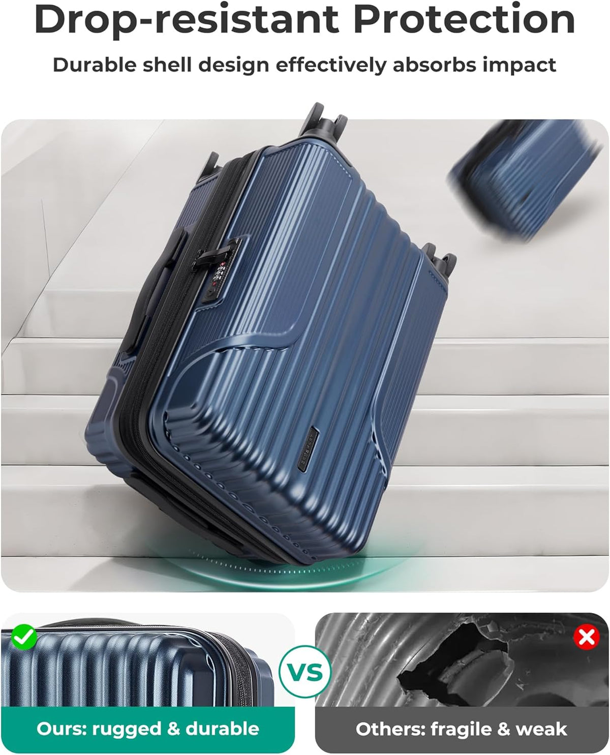 Carry On Luggage 22x14x9 Airline Approved, Lightweight luggage with Spinner Wheels, 20 Inch Expandable Hardside Carry On Suitcase with TSA Lock Rolling Travel suitcase Carry-On, Black