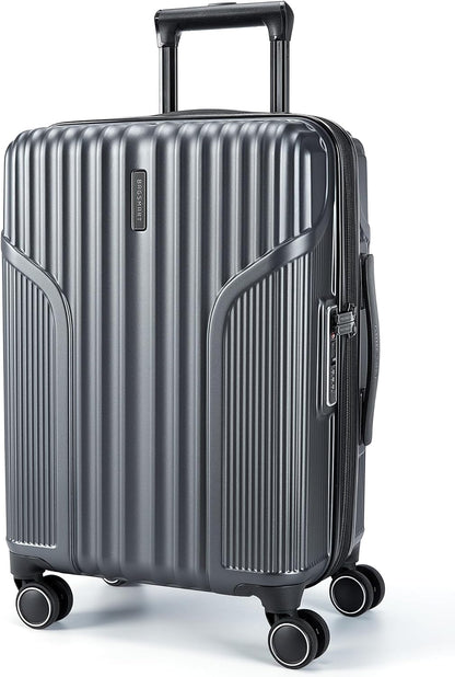 Carry On Luggage 22x14x9 Airline Approved, Lightweight luggage with Spinner Wheels, 20 Inch Expandable Hardside Carry On Suitcase with TSA Lock Rolling Travel suitcase Carry-On, Black