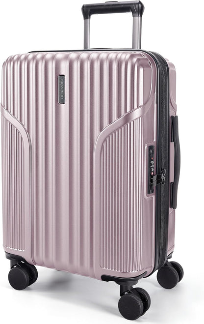 Carry On Luggage 22x14x9 Airline Approved, Lightweight luggage with Spinner Wheels, 20 Inch Expandable Hardside Carry On Suitcase with TSA Lock Rolling Travel suitcase Carry-On, Black