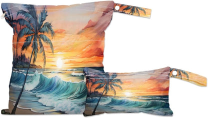 2 Set Peace Sign Wet Dry Bags for Baby Cloth Diapers Waterproof Storage Bag for Travel,Beach,Pool,Daycare,Stroller,Gym,Laundry,Dirty Clothes,Swimsuits & Wet Clothes, Peace Wet Bag