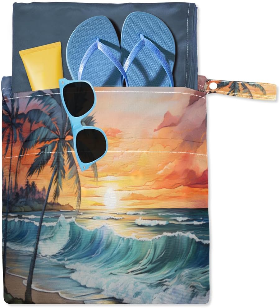 2 Set Peace Sign Wet Dry Bags for Baby Cloth Diapers Waterproof Storage Bag for Travel,Beach,Pool,Daycare,Stroller,Gym,Laundry,Dirty Clothes,Swimsuits & Wet Clothes, Peace Wet Bag