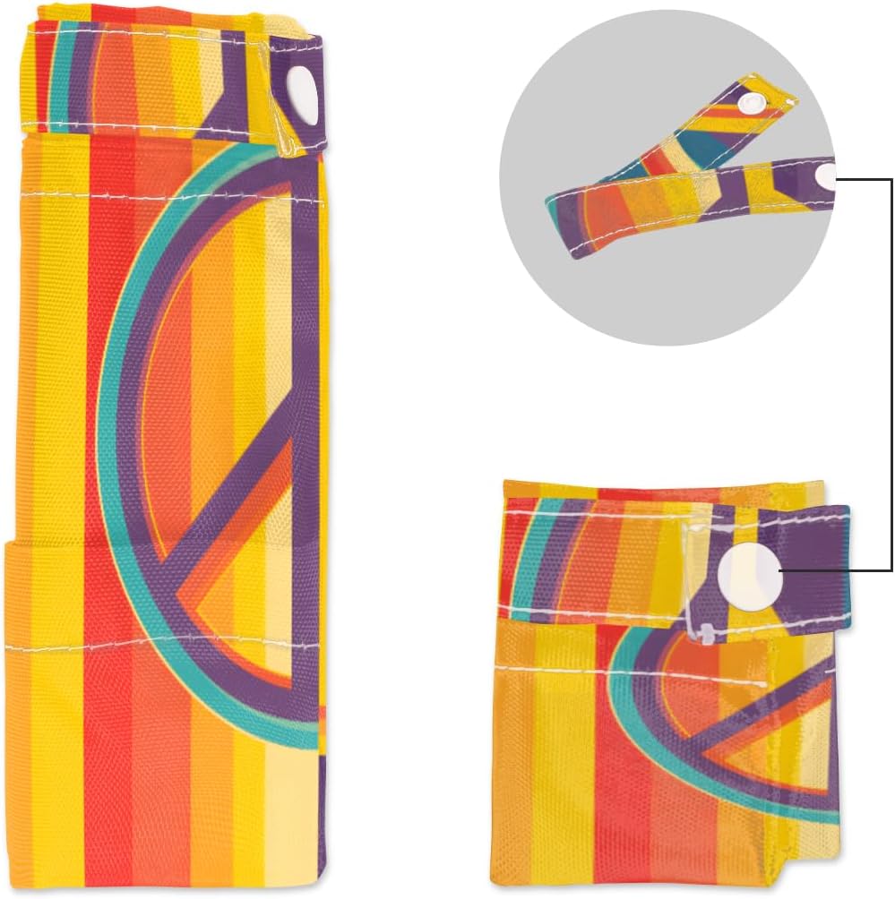 2 Set Peace Sign Wet Dry Bags for Baby Cloth Diapers Waterproof Storage Bag for Travel,Beach,Pool,Daycare,Stroller,Gym,Laundry,Dirty Clothes,Swimsuits & Wet Clothes, Peace Wet Bag